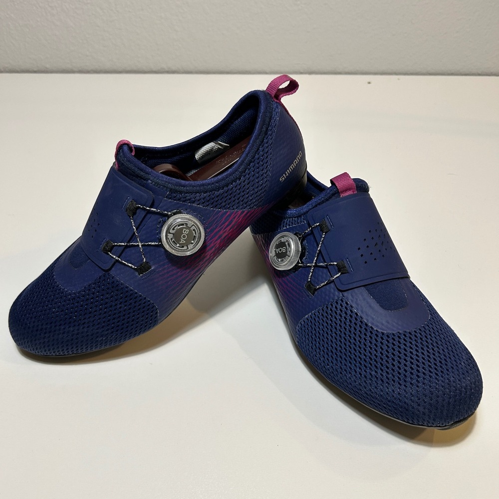Shimano IC5 Women Indoor Cycling Shoes Navy Pink BOA SPD SH-IC500W Size 7.2 39